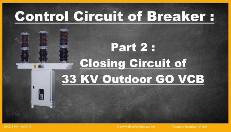 Closing Circuit of 33 kv Outdoor Gang Operated Vaccume Circuit Breaker